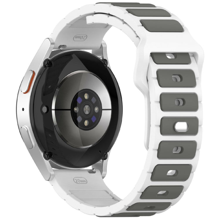 KALEBOL 22mm Dual Color Silicone Strap Samsung Galaxy Watch3 45mm / Huawei Watch GT 5 46mm / GT 5 Pro 46mm Watch Band - White+Grey#serie_2
