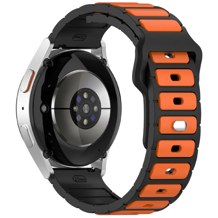 KALEBOL 22mm Dual Color Silicone Strap Samsung Galaxy Watch3 45mm / Huawei Watch GT 5 46mm / GT 5 Pro 46mm Watch Band - Black+Orange#serie_3