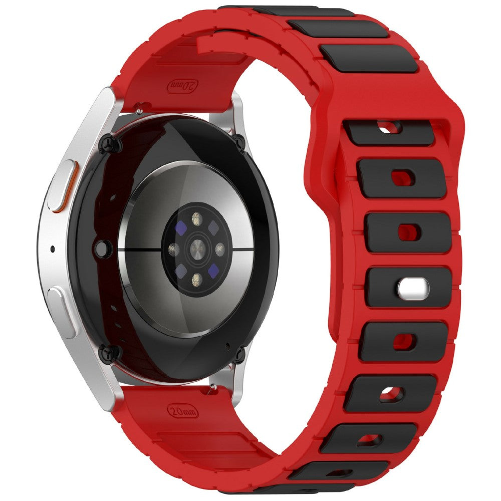KALEBOL 22mm Dual Color Silicone Strap Samsung Galaxy Watch3 45mm / Huawei Watch GT 5 46mm / GT 5 Pro 46mm Watch Band - Red+Black#serie_5