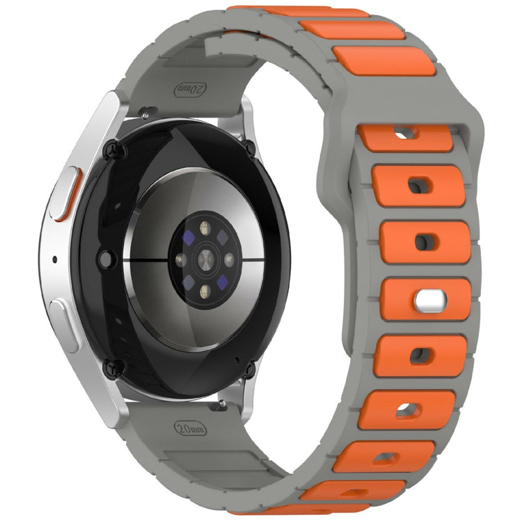 KALEBOL 22mm Dual Color Silicone Strap Samsung Galaxy Watch3 45mm / Huawei Watch GT 5 46mm / GT 5 Pro 46mm Watch Band - Grey+Orange#serie_6