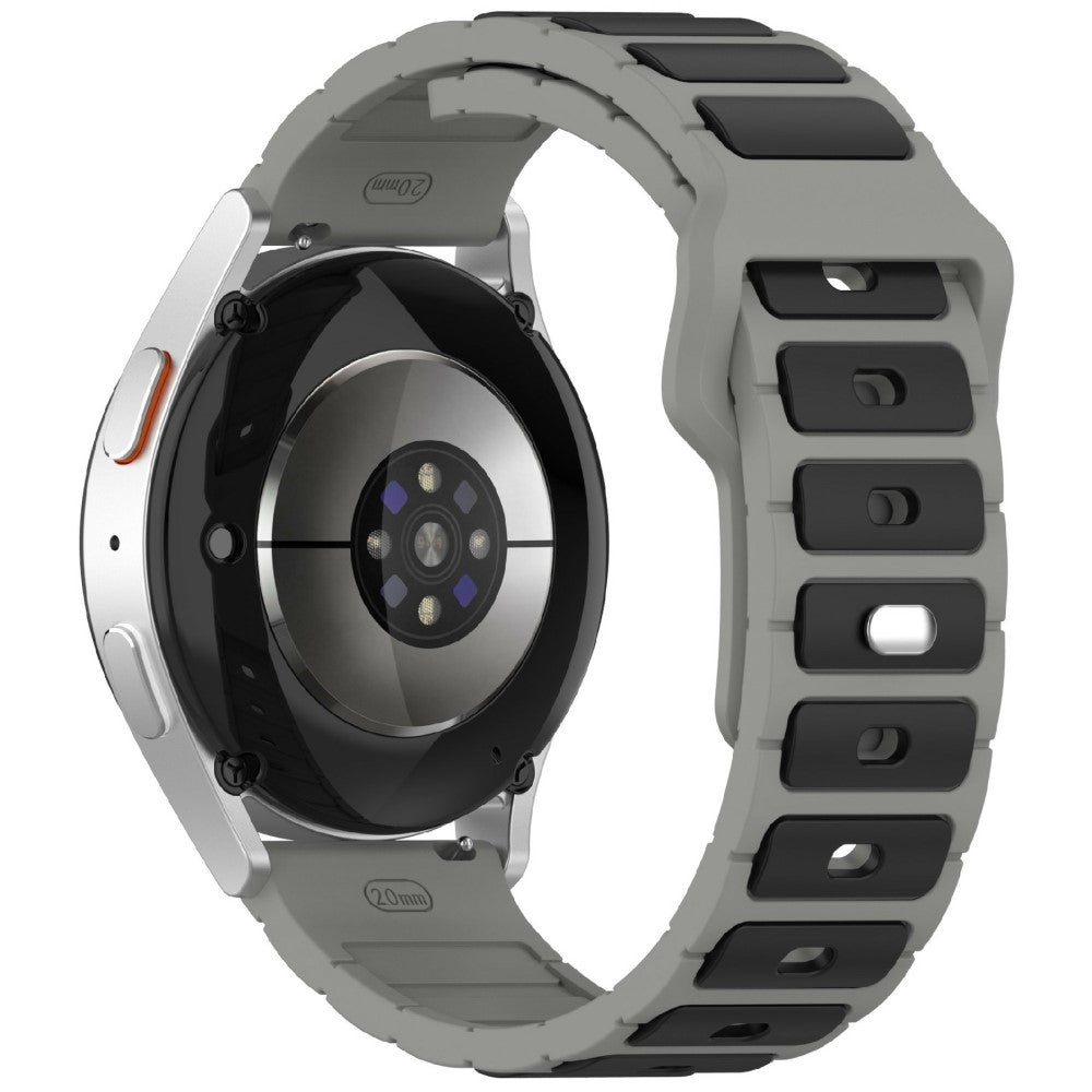 KALEBOL 22mm Dual Color Silicone Strap Samsung Galaxy Watch3 45mm / Huawei Watch GT 5 46mm / GT 5 Pro 46mm Watch Band - Grey+Black#serie_7