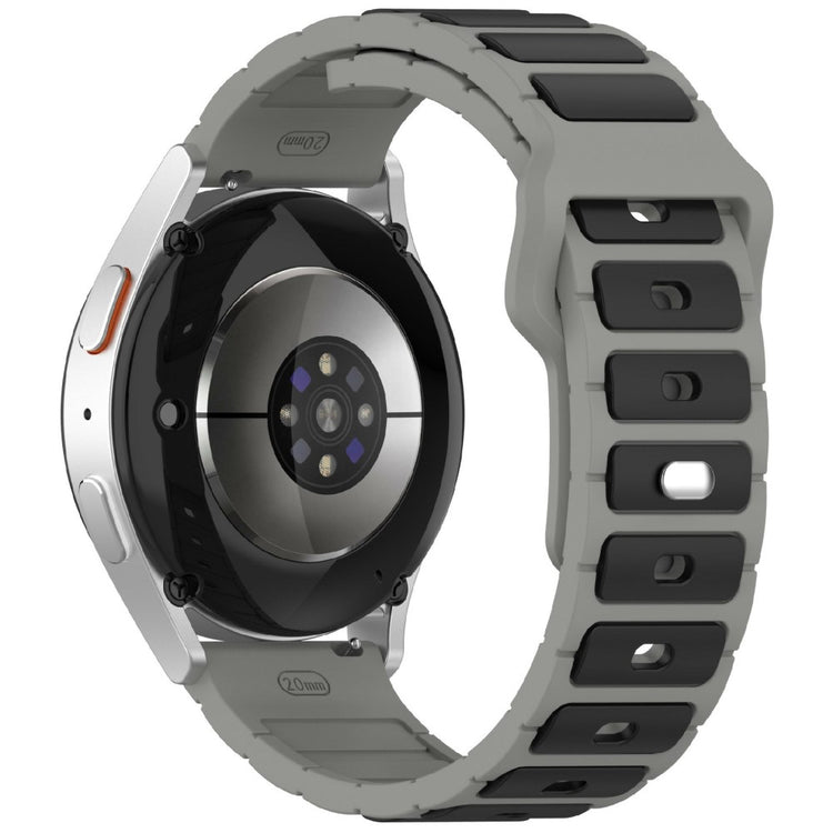 KALEBOL 22mm Dual Color Silicone Strap Samsung Galaxy Watch3 45mm / Huawei Watch GT 5 46mm / GT 5 Pro 46mm Watch Band - Grey+Black#serie_7