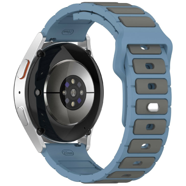 KALEBOL 22mm Dual Color Silicone Strap Samsung Galaxy Watch3 45mm / Huawei Watch GT 5 46mm / GT 5 Pro 46mm Watch Band - Blue+Grey#serie_8