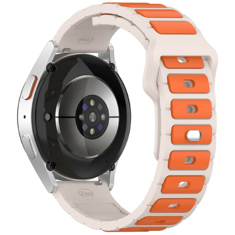 KALEBOL 22mm Dual Color Silicone Strap Samsung Galaxy Watch3 45mm / Huawei Watch GT 5 46mm / GT 5 Pro 46mm Watch Band - Starlight+Orange#serie_10
