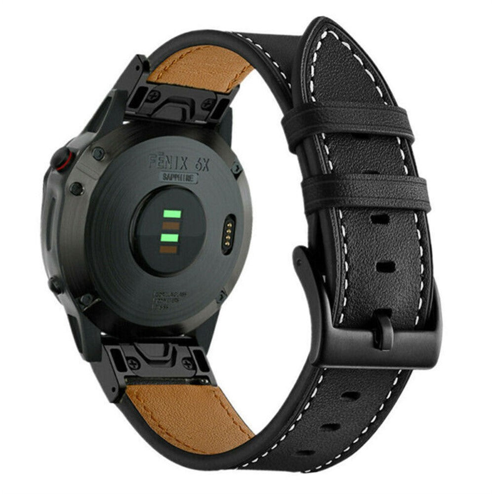 Garmin Fenix 8 47mm Watch Band 22mm Stitching Line Design Wrist Strap - Black#serie_1