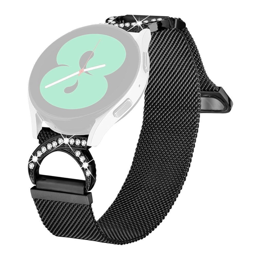 Garmin Instinct 2S Watch Band Milanese Metal Strap Rhinestone Decor - Black#serie_1