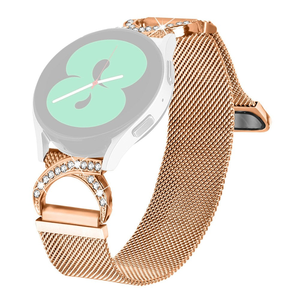 Garmin Instinct 2S Watch Band Milanese Metal Strap Rhinestone Decor - Rose Gold#serie_2
