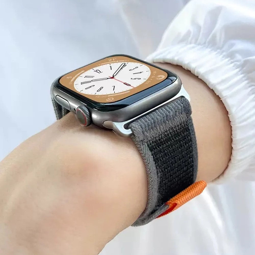 Tidsløst Metal Og Nylon Universal Rem passer til Apple Smartwatch - Sølv#serie_7