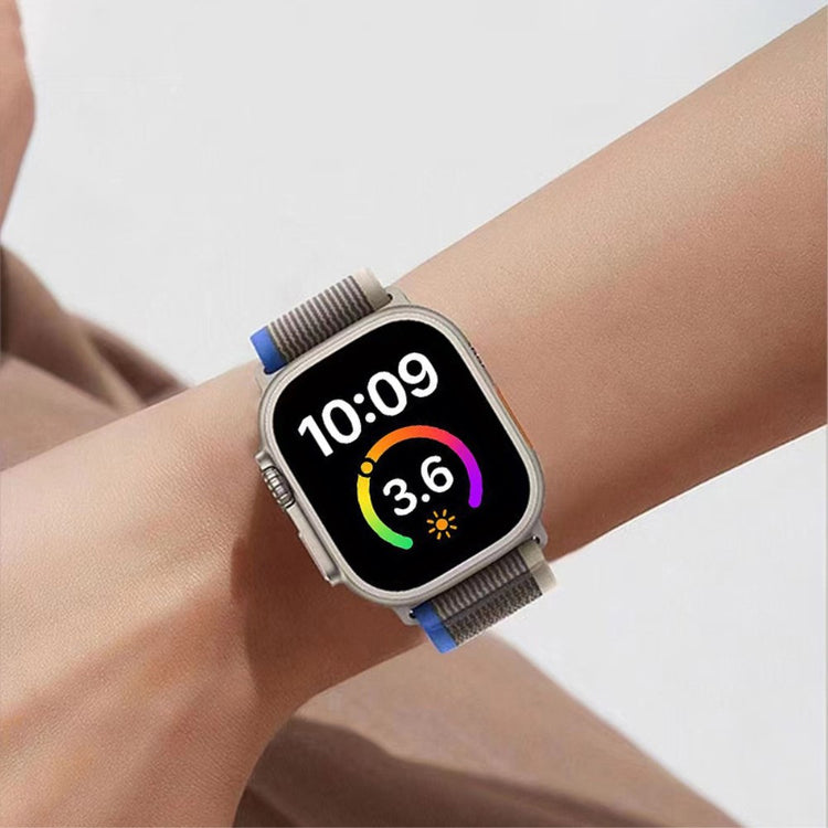 Tidsløst Metal Og Nylon Universal Rem passer til Apple Smartwatch - Sølv#serie_10