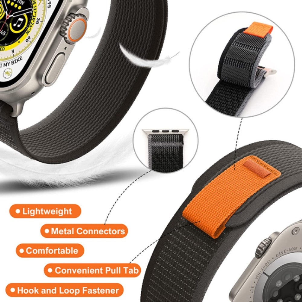 Tidsløst Metal Og Nylon Universal Rem passer til Apple Smartwatch - Orange#serie_12