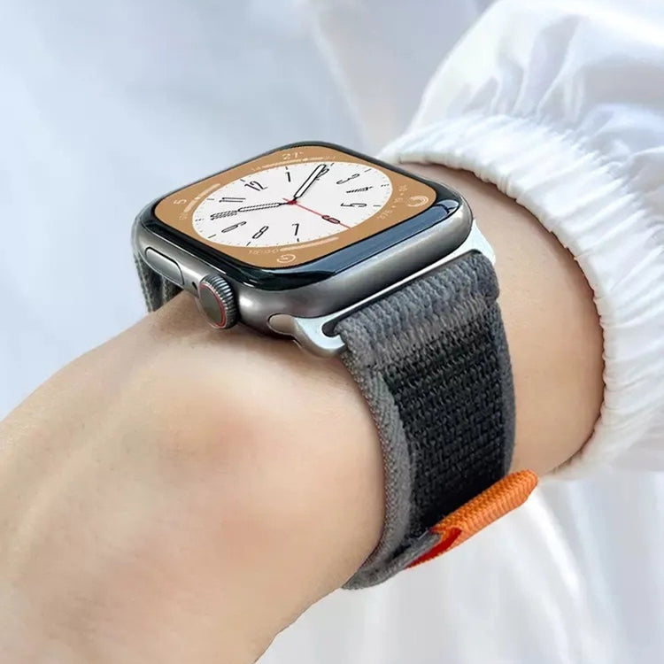 Tidsløst Metal Og Nylon Universal Rem passer til Apple Smartwatch - Orange#serie_12