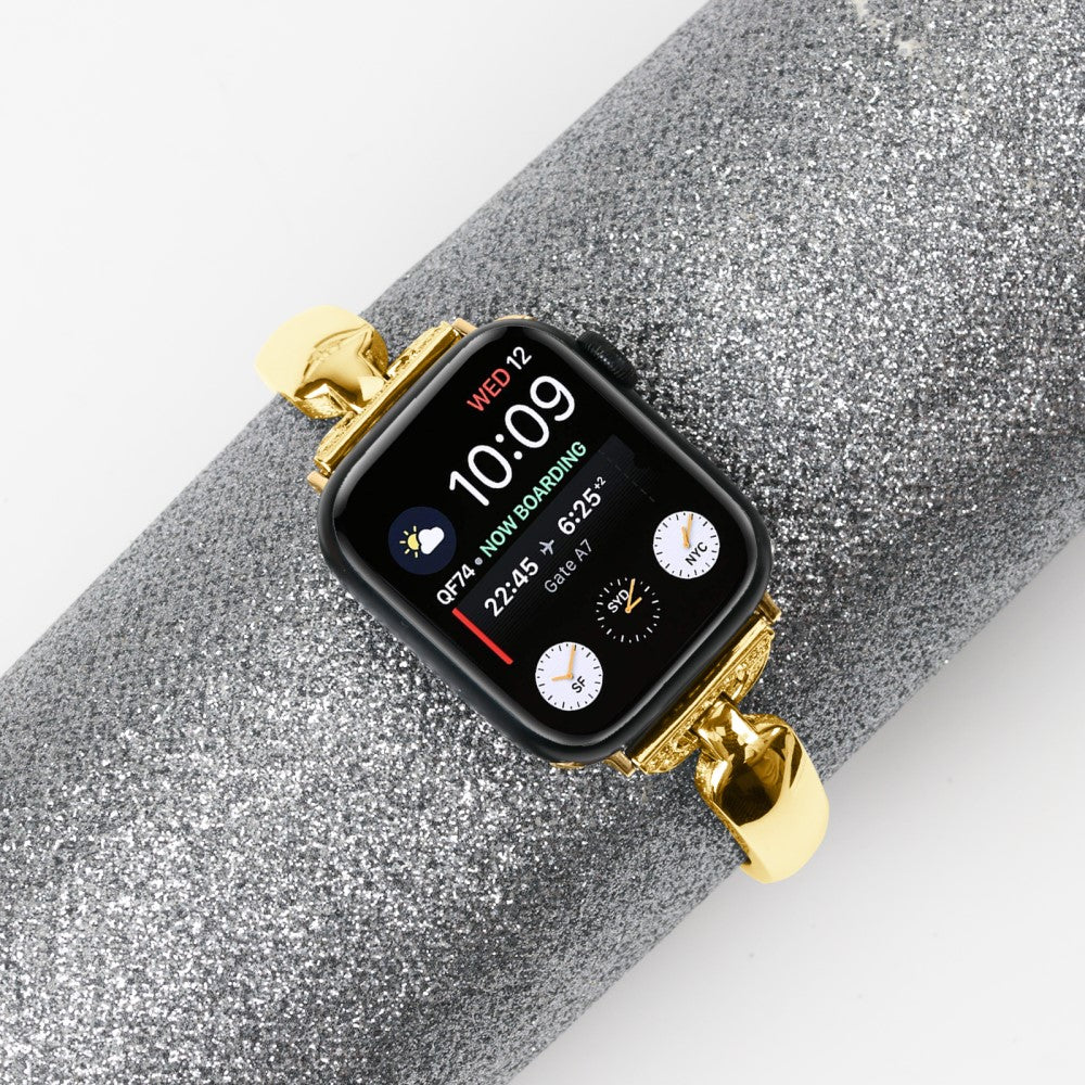 Cool Metal Og Rhinsten Universal Rem passer til Apple Smartwatch - Guld#serie_2