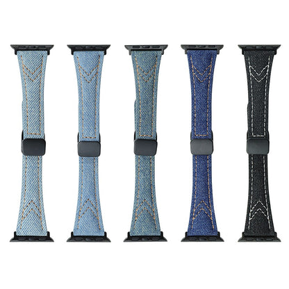 Rigtigt Cool Metal Og Nylon Universal Rem passer til Apple Smartwatch - Blå#serie_2
