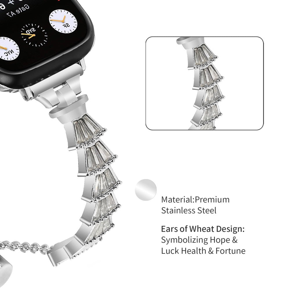 Godt Metal Og Rhinsten Universal Rem passer til Apple Smartwatch - Sølv#serie_049
