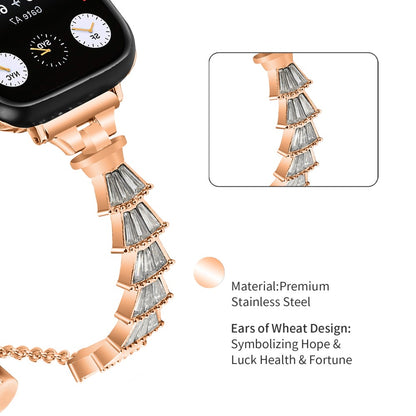 Vildt Sejt Metal Og Rhinsten Universal Rem passer til Apple Smartwatch - Pink#serie_2