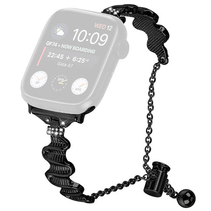 Tidsløst Metal Og Rhinsten Universal Rem passer til Apple Smartwatch - Sort#serie_1