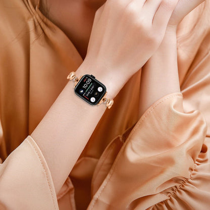Tidsløst Metal Og Rhinsten Universal Rem passer til Apple Smartwatch - Pink#serie_3