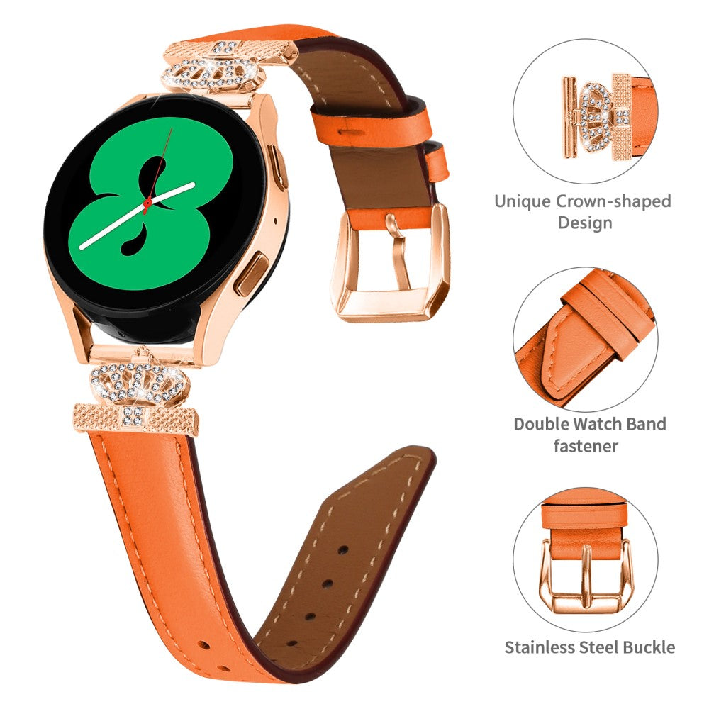 Kunstlæder Og Rhinsten Universal Rem passer til Amazfit Cheetah Pro / 20mm - Orange#serie_2