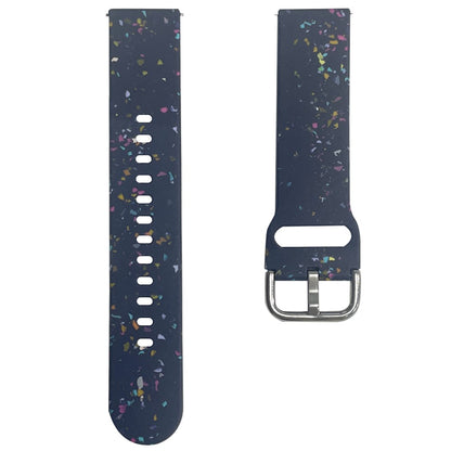 Samsung Galaxy Watch3 45mm / Huawei Watch GT Watch Band 22mm Silicone Pattern Sport Strap - Dark Blue#serie_4