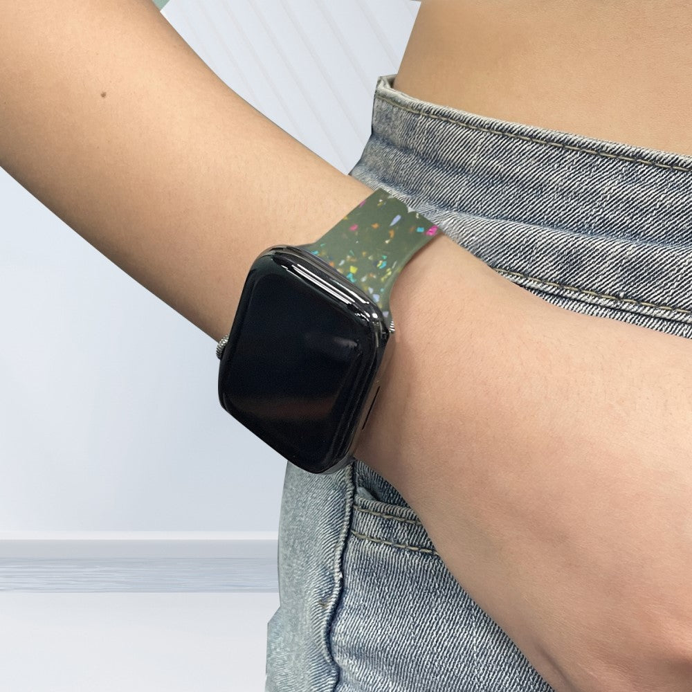 Sejt Silikone Universal Rem passer til Apple Smartwatch - Grøn#serie_3