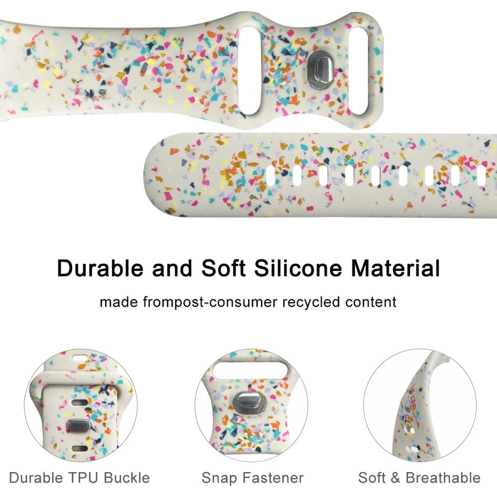 Sejt Silikone Universal Rem passer til Apple Smartwatch - Hvid#serie_6
