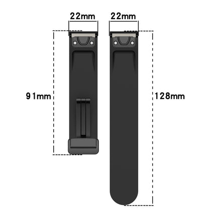 Huawei Watch GT 4 46mm / Samsung Galaxy Watch3 45mm / Garmin Venu 3 Black Buckle Watchband 22mm Magnetic Silicone Strap - Wine Red#serie_8
