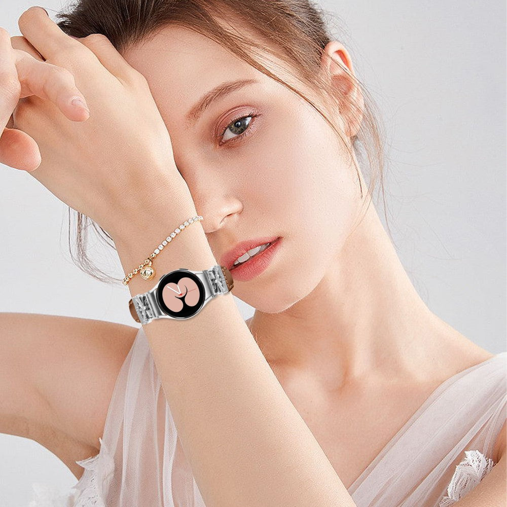 Silver Buckle Watchband Samsung Galaxy Watch6 44mm / Watch6 Classic 43mm / 47mm Watch Strap - Brown#serie_3