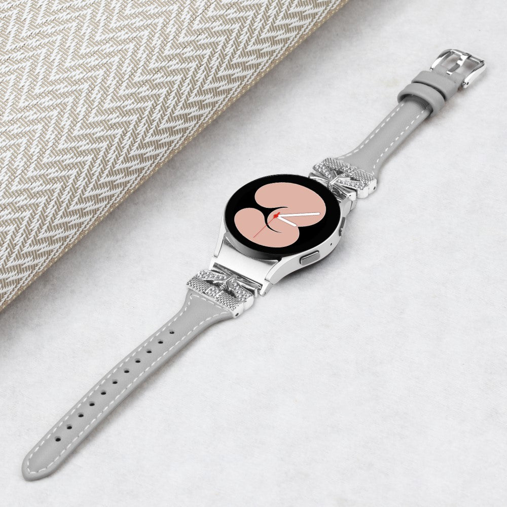 Cool Kunstlæder Universal Rem passer til Samsung Smartwatch - Sølv#serie_6