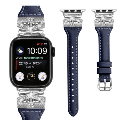 Meget Godt Kunstlæder Universal Rem passer til Apple Smartwatch - Blå#serie_4