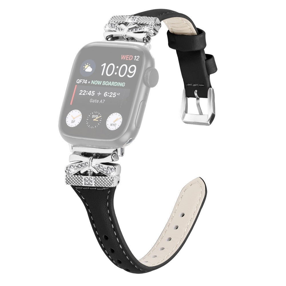 Meget Godt Kunstlæder Universal Rem passer til Apple Smartwatch - Sort#serie_6