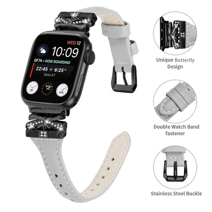 Sejt Kunstlæder Universal Rem passer til Apple Smartwatch - Sølv#serie_5