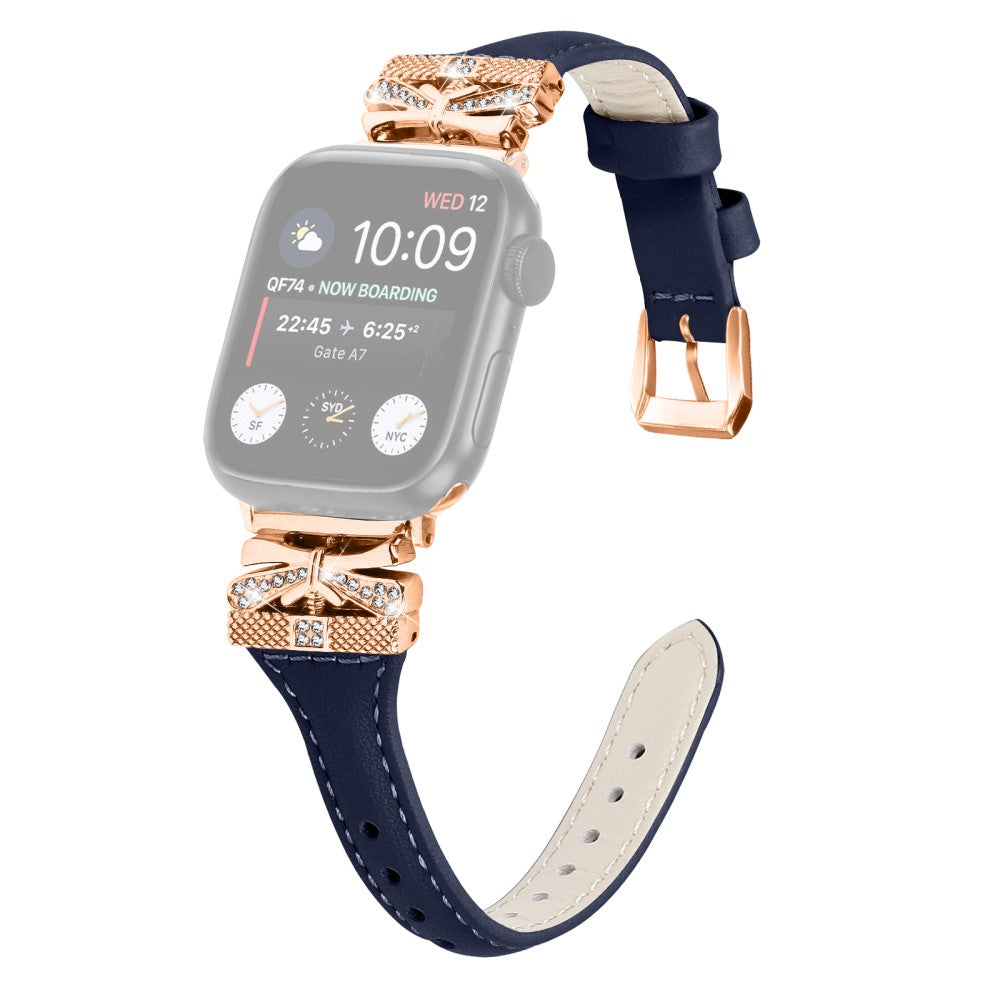 Stilfuld Kunstlæder Universal Rem passer til Apple Smartwatch - Blå#serie_1