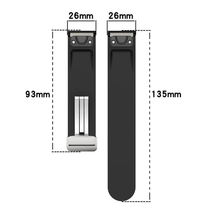 Garmin Fenix 7X / 7X Solar / Tactix 7 Pro Silicone Watch Band 26mm Folding Silver Buckle Watch Strap - Blue#serie_6