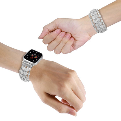 Apple Watch 49mm / 45mm / 44mm / 42mm Watch Band Beads Bracelet - White#serie_2