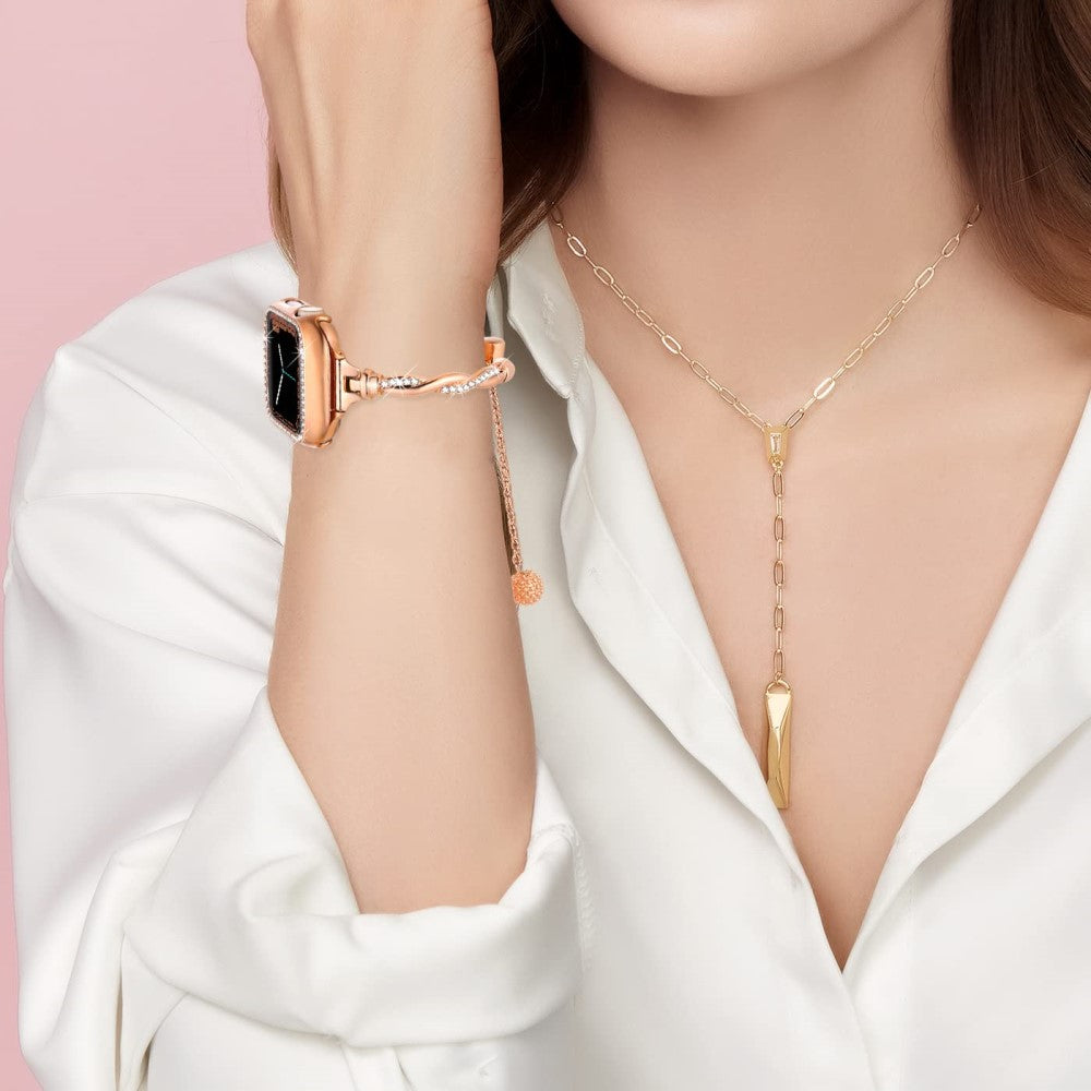 Apple Watch Series 41mm / 40mm / 38mm Watch Band Metal Wrist Strap - Rose Gold#serie_3