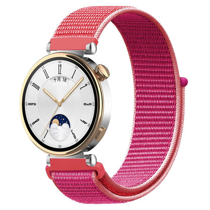 Huawei Watch GT 4 41mm / Garmin Venu 3S Watch Band 18mm Nylon Loop Adjustable Wrist Strap - Pomegranate Red#serie_23
