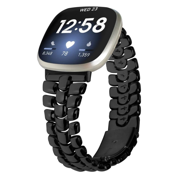 Yndigt Metal Universal Rem passer til Fitbit Versa 3 / Fitbit Sense 1 - Sort#serie_2