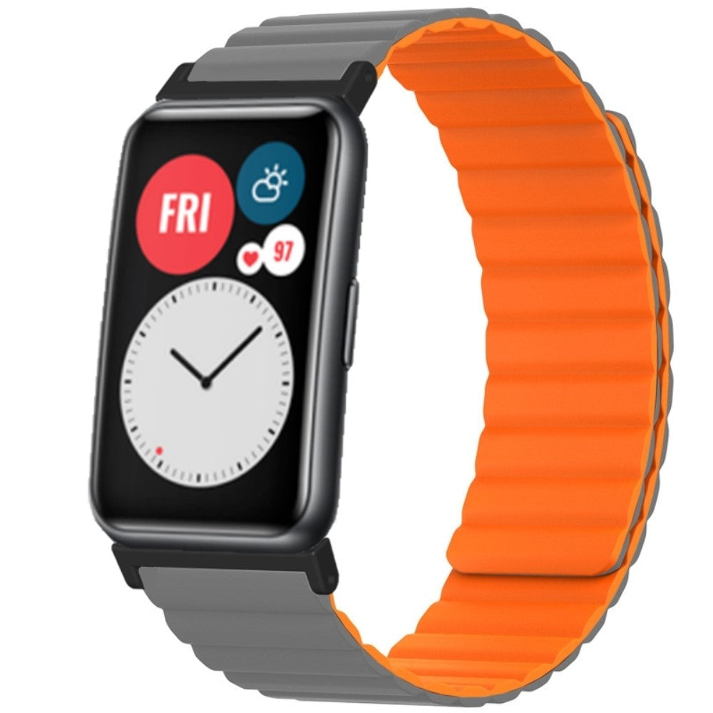 Silikone Universal Rem passer til Huawei Watch Fit / Huawei Watch Fit Special Edition - Orange#serie_5