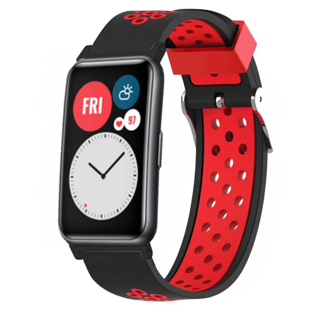 Silikone Universal Rem passer til Huawei Watch Fit / Huawei Watch Fit Special Edition - Rød#serie_2