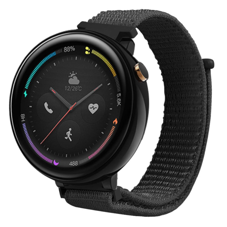 Rigtigt Elegant Nylon Rem passer til Amazfit Verge 2 - Sort#serie_1