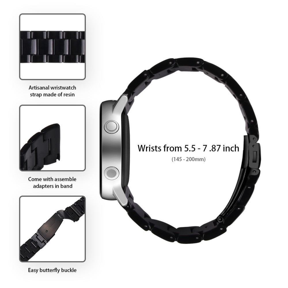 Garmin Vivoactive 4 Replacement Watch Strap 22mm Water Resistant Resin Watch Band - Black#serie_13