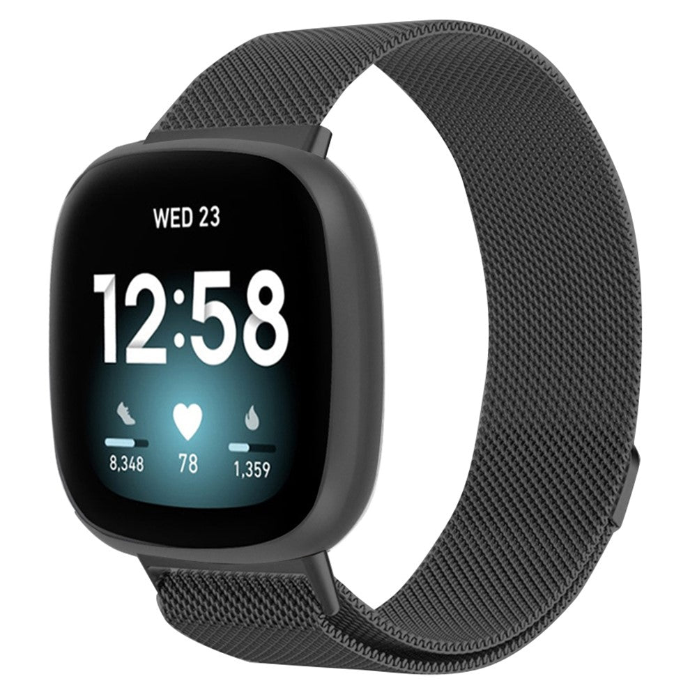 Vildt Fed Metal Universal Rem passer til Fitbit Smartwatch - Sort#serie_3