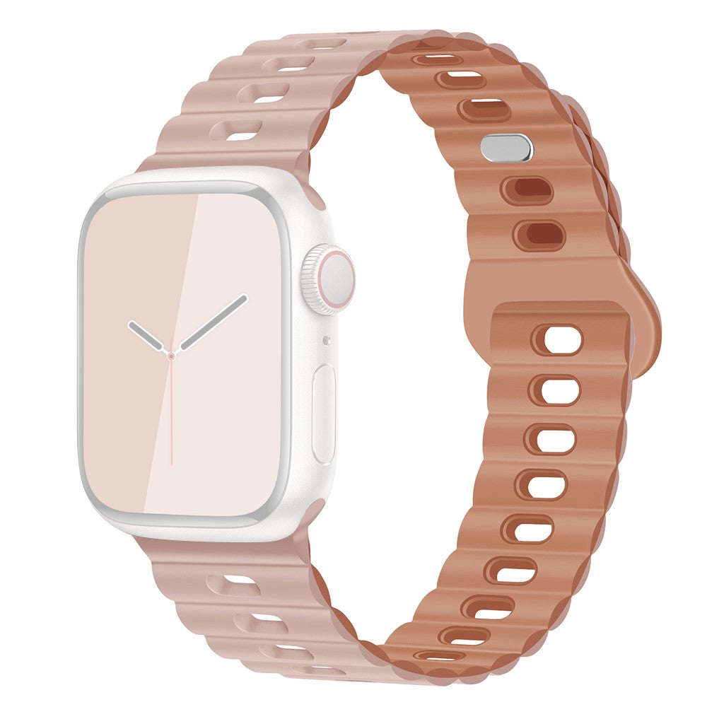 Rigtigt Sejt Silikone Universal Rem passer til Apple Smartwatch - Pink#serie_14