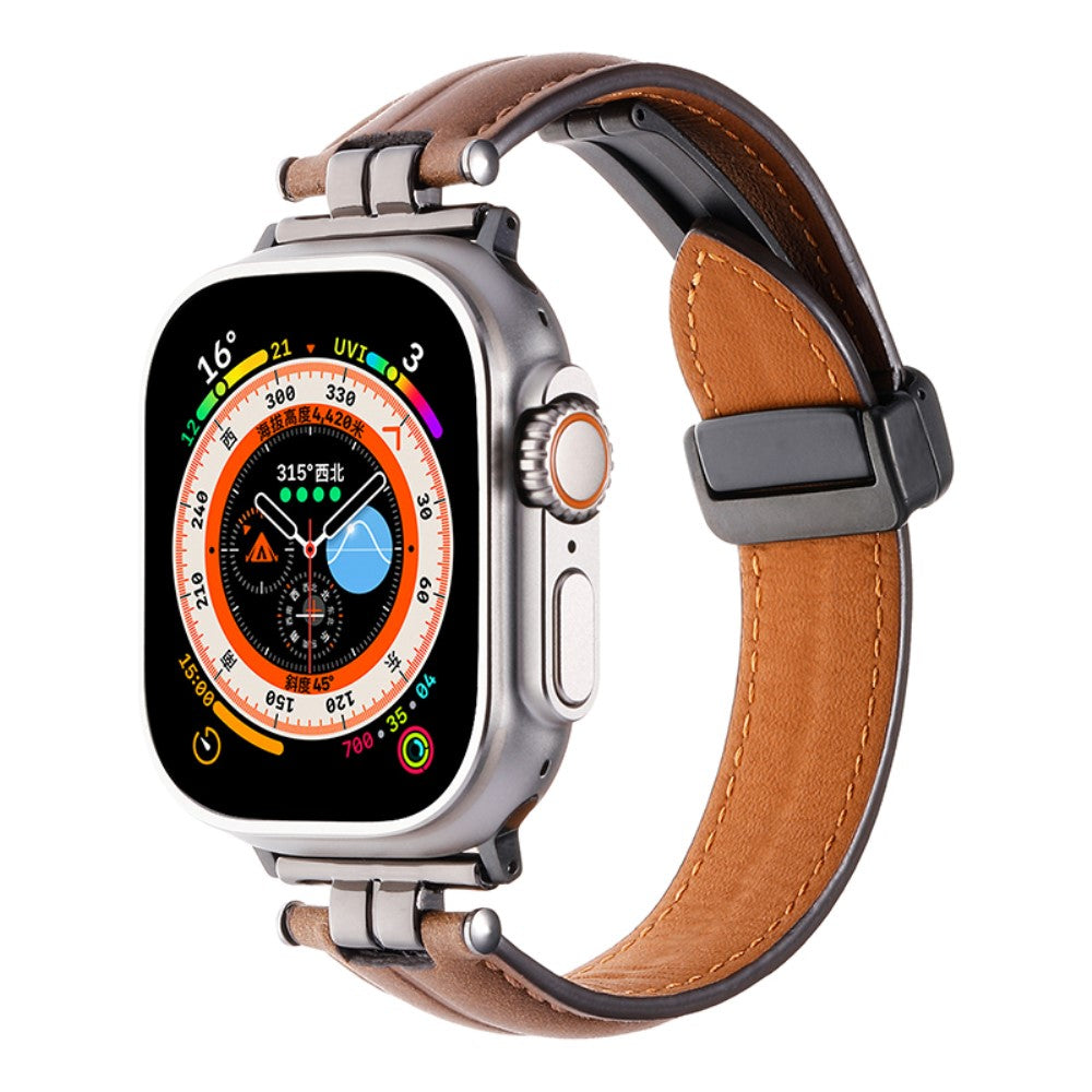 Super Fint Kunstlæder Universal Rem passer til Apple Smartwatch - Brun#serie_3