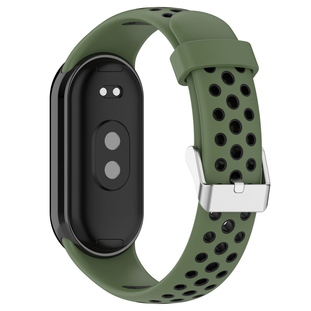 Vildt Sejt Silikone Rem passer til Xiaomi Smart Band 8 - Grøn#serie_7