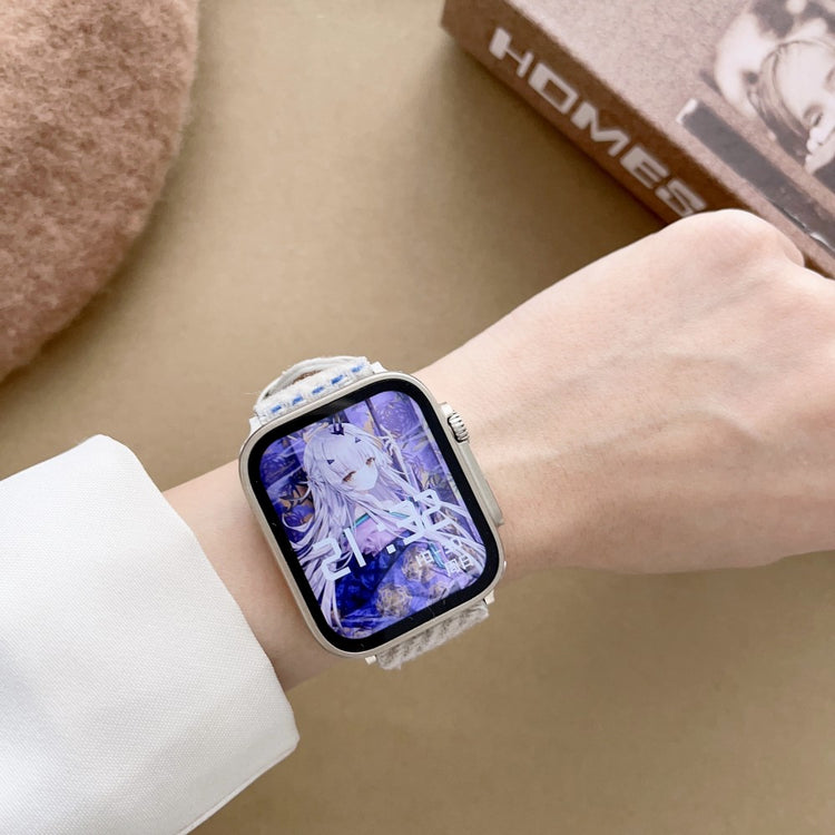 Helt Vildt Elegant Nylon Universal Rem passer til Apple Smartwatch - Blå#serie_3