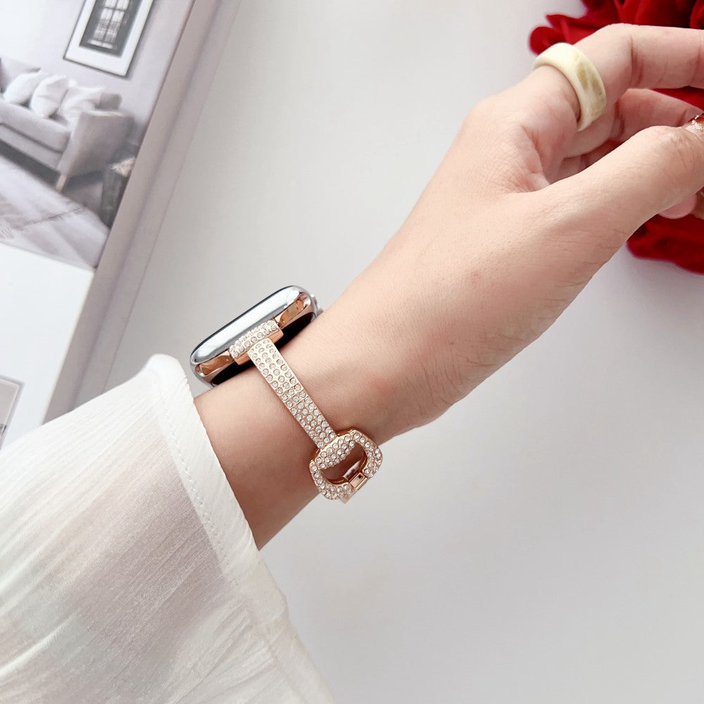 Super Elegant Rhinsten Universal Rem passer til Apple Smartwatch - Sort#serie_2