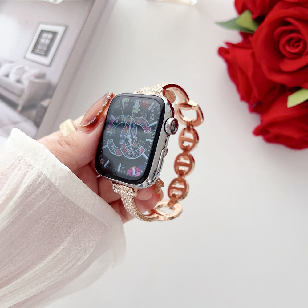 Rigtigt Kønt Metal Universal Rem passer til Apple Smartwatch - Pink#serie_1
