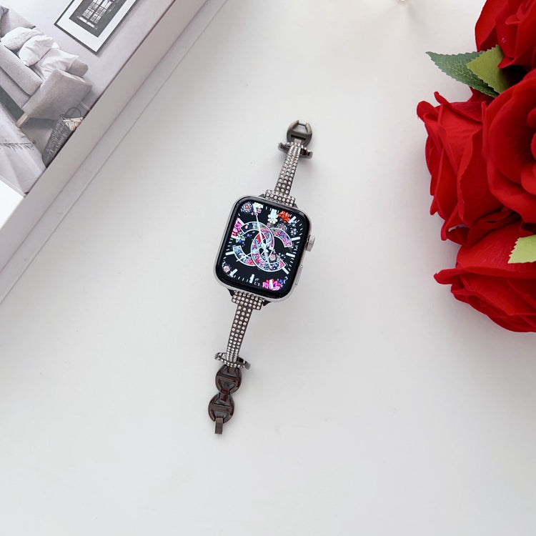 Rigtigt Kønt Metal Universal Rem passer til Apple Smartwatch - Sort#serie_2