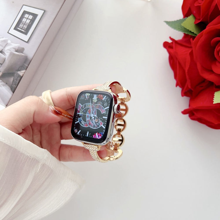 Rigtigt Kønt Metal Universal Rem passer til Apple Smartwatch - Guld#serie_4